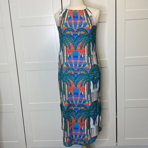 Mara Hoffman Dresses & Skirts - Mara Hoffman M Mirage Palm Halter Tie Maxi Midi Dress